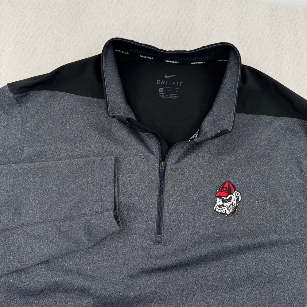 Nike Georgia Bulldogs Dri-FIT 1/4 Zip Golf Pullover Gray/Black Mens XL Football